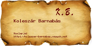 Koleszár Barnabás névjegykártya